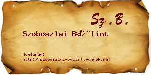 Szoboszlai Bálint névjegykártya