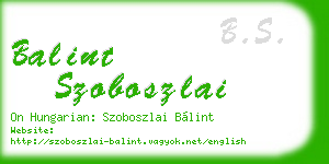 balint szoboszlai business card